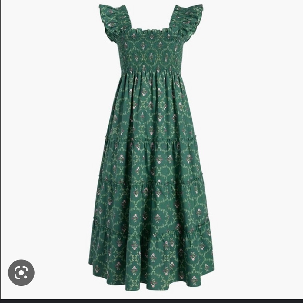 RARE Hill House Home HHH Ellie Nap Dress XS in emerald trellis limited edition